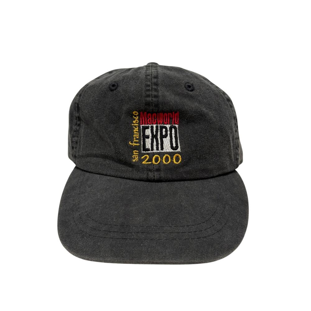 VTG 2000's Apple MacWorld Expo Adjustable Strapback Baseball Hat Black